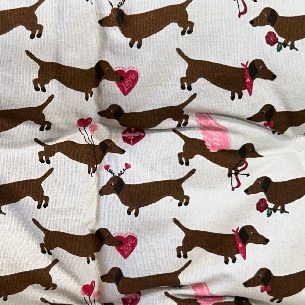 Dachshund Doxie Pink Cupid Wings Red Love Hearts Roses Valentine Dog Bed NWOT